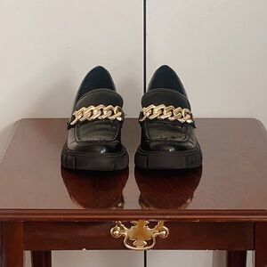 Black Vinyl Steve Madden Platform Loafers